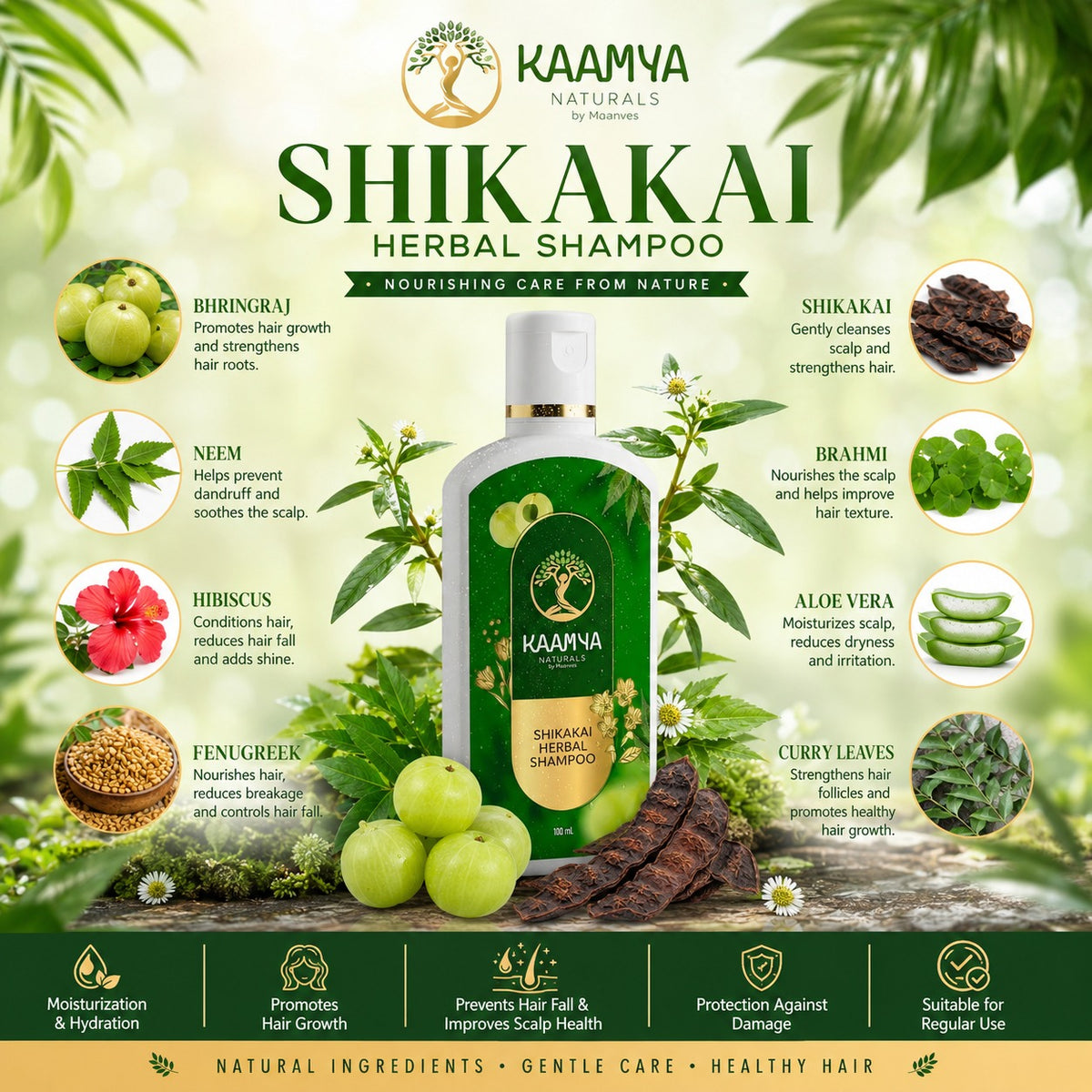 Kaamya Naturals Shikakai Herbal shampoo