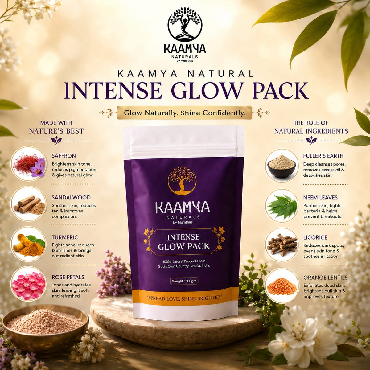 Kaamya Naturals Intense Glow Pack